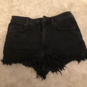 black denim shorts